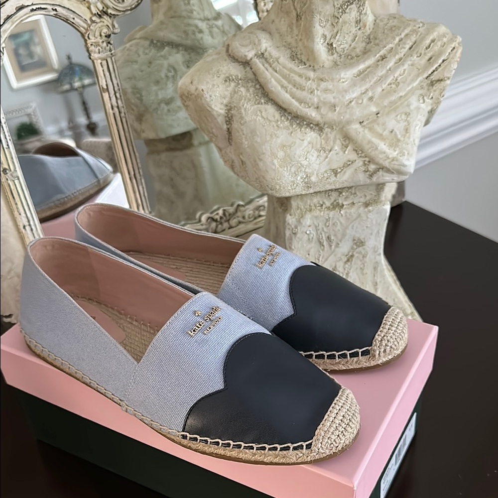 Kate Spade Navy and Light Blue Espadrille Shoes with Chic Design
